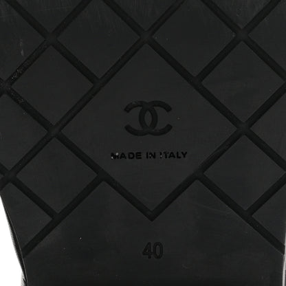 Chanel Lambskin Quilted CC Mules Wedge Sandals 40 Black 8 of 15