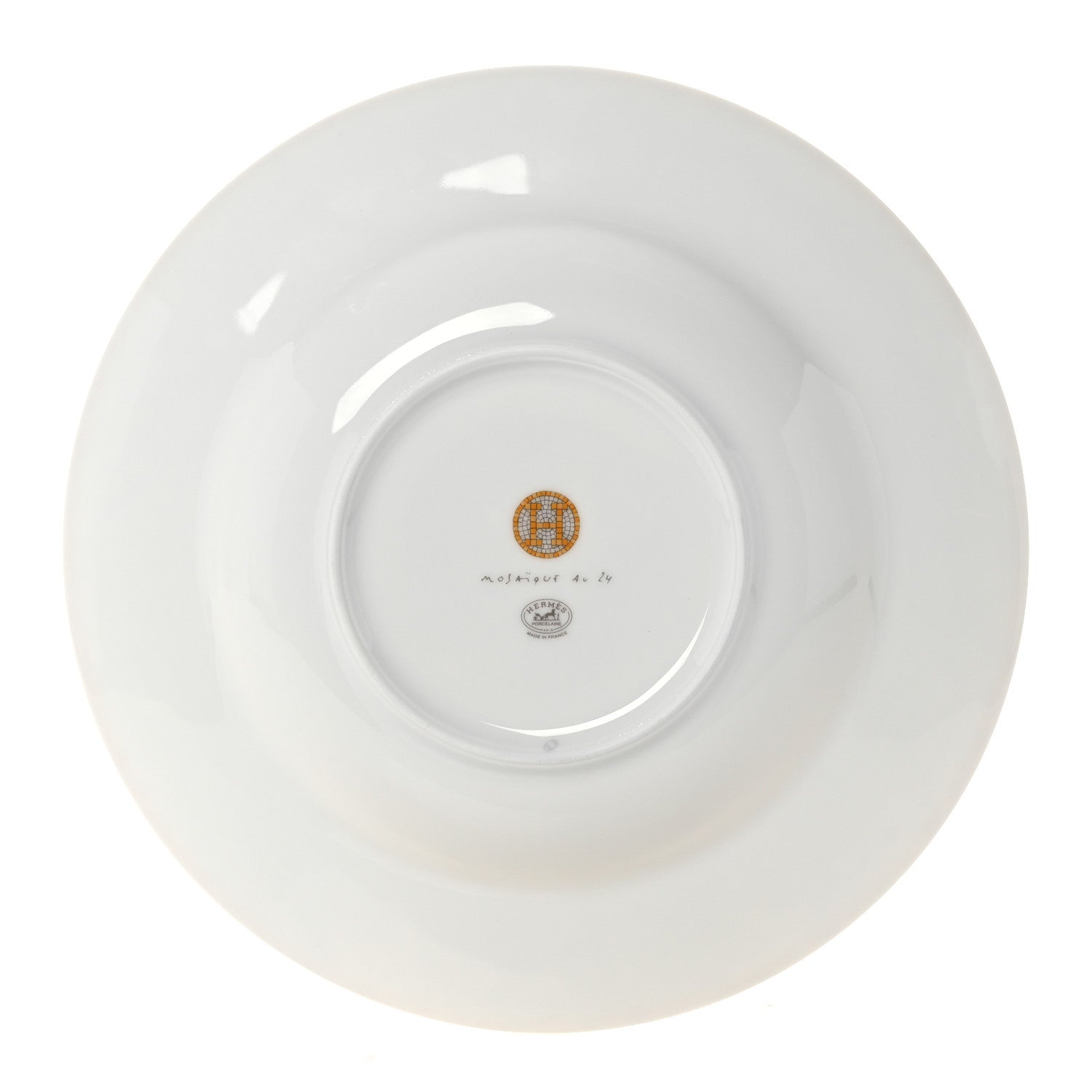 Hermes Porcelain Mosaique Au 24 Round Deep Platter Gold 3 of 9