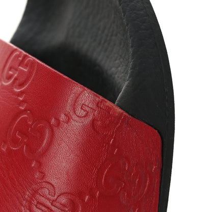 Gucci Guccissima Signature Womens Slide Sandals 38 Hibiscus Red 8 of 8