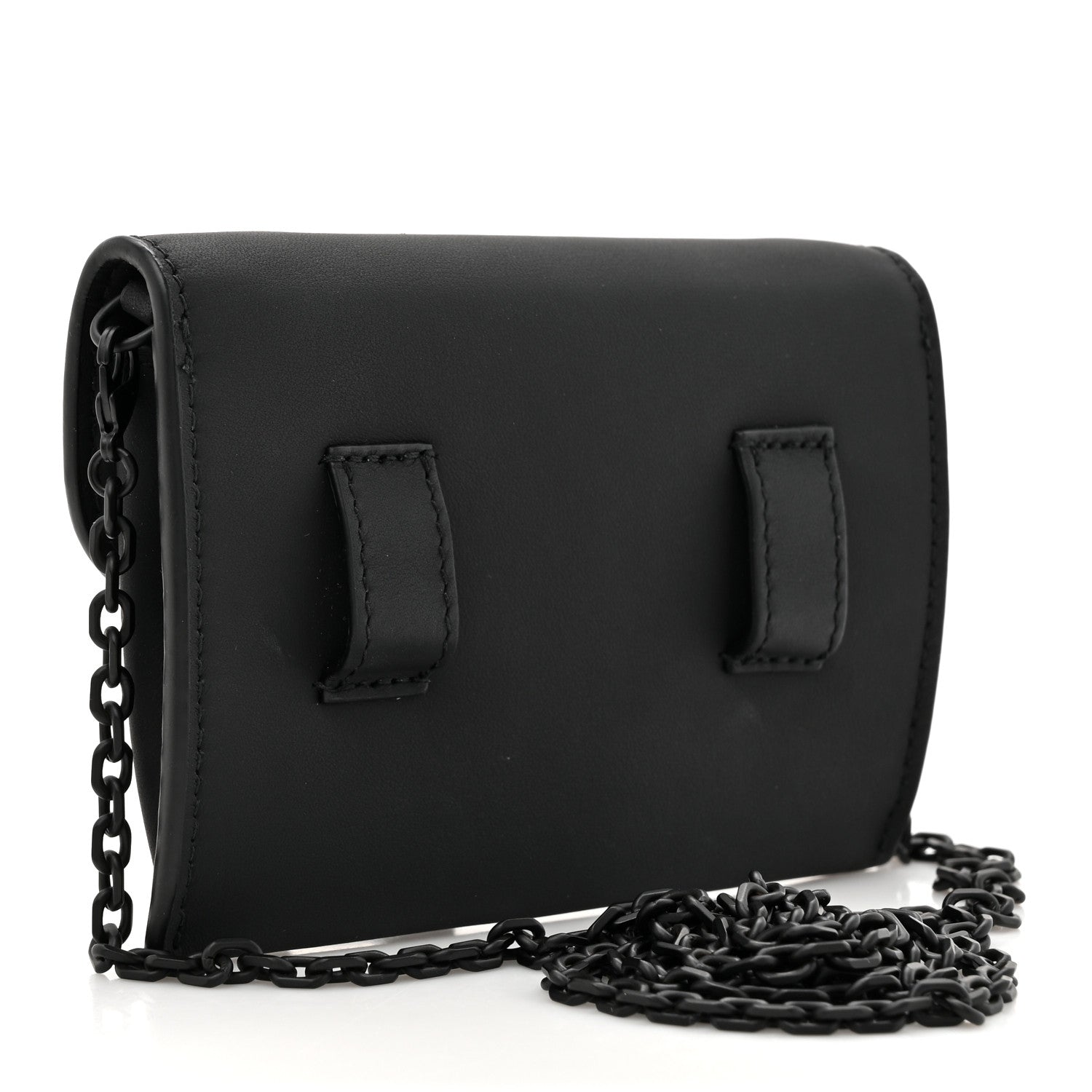 Christian Dior Ultra Matte Calfskin Nano Saddle Chain Pouch Black 2 of 10