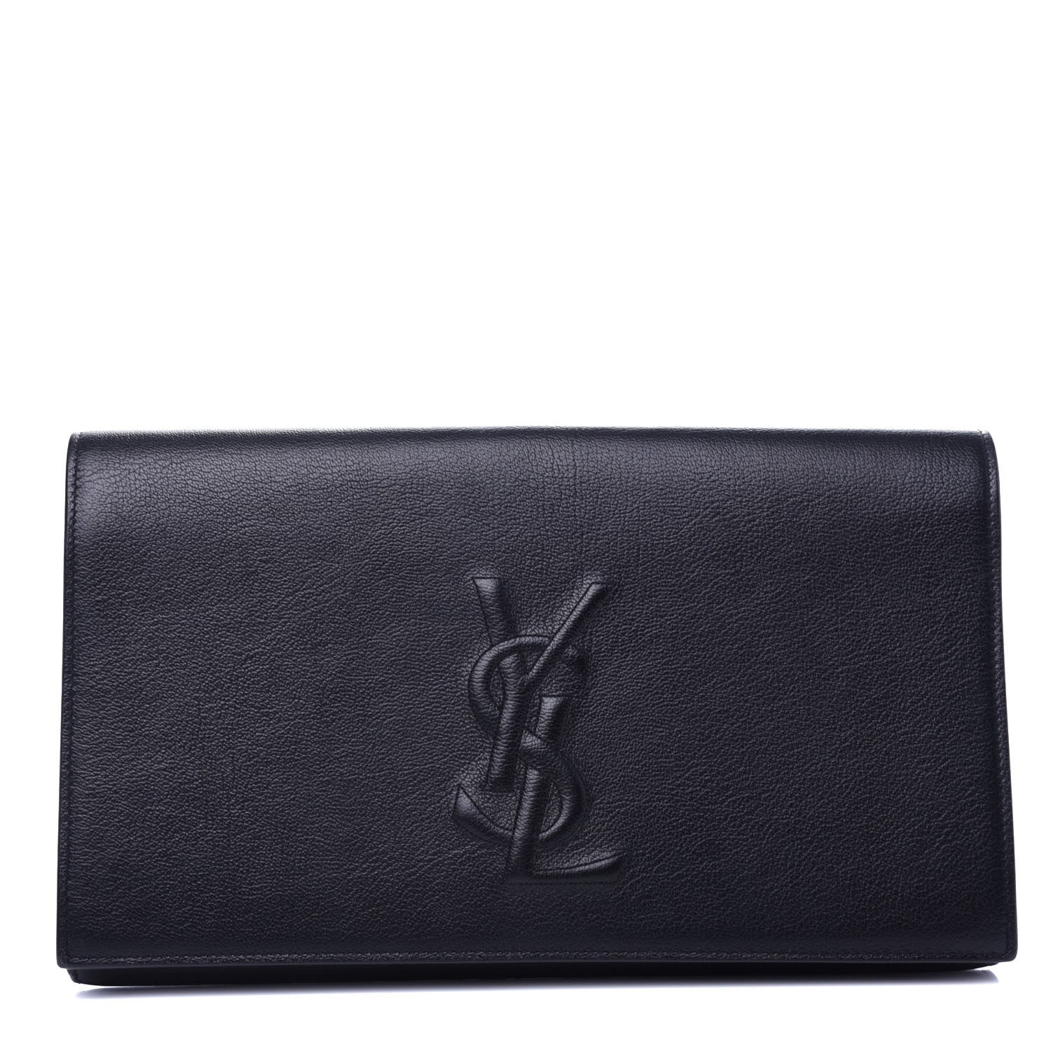 Saint Laurent Calfskin Monogram Large Belle De Jour Clutch Black 1 of 6