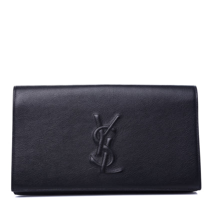 Saint Laurent Calfskin Monogram Large Belle De Jour Clutch Black 1 of 6