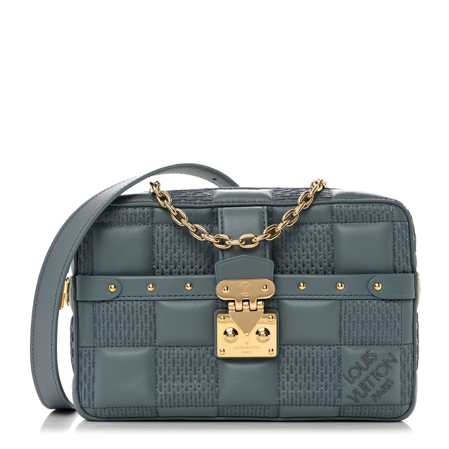 Louis Vuitton Lambskin Damier Quilt Troca PM Glacier 1 of 9
