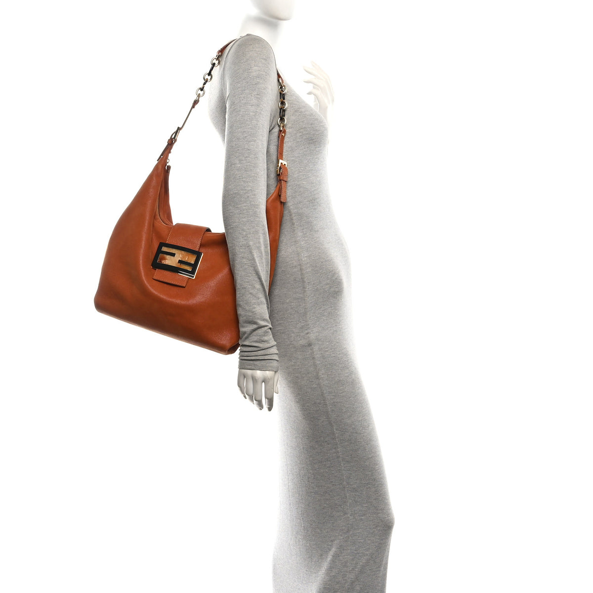 Metallic Calfskin Forever Hobo Brown