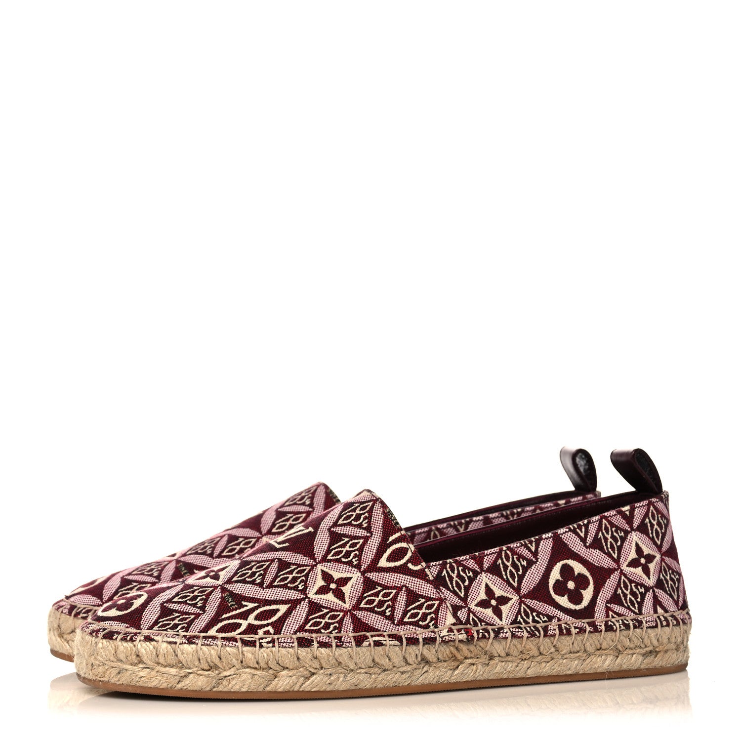 Louis Vuitton Jacquard Since 1854 Starboard Espadrille Flats 39 Bordeaux 3 of 8