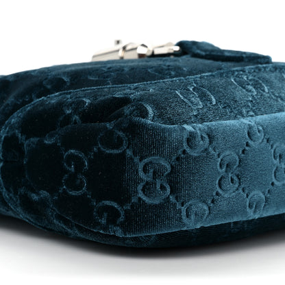 Gucci New Velvet Ashmir GG Monogram Small Jackie 1961 Hobo Velvet Peacock 9 of 9