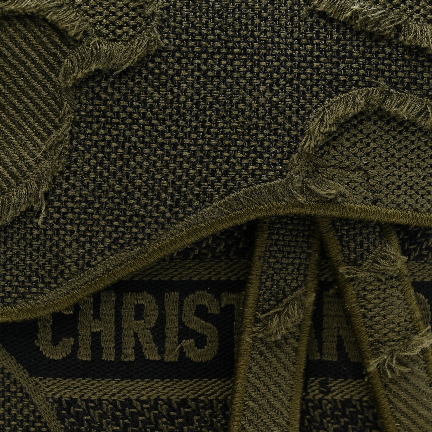 Christian Dior Canvas Embroidered Camouflage Saddle Belt Bag Green 8 of 10