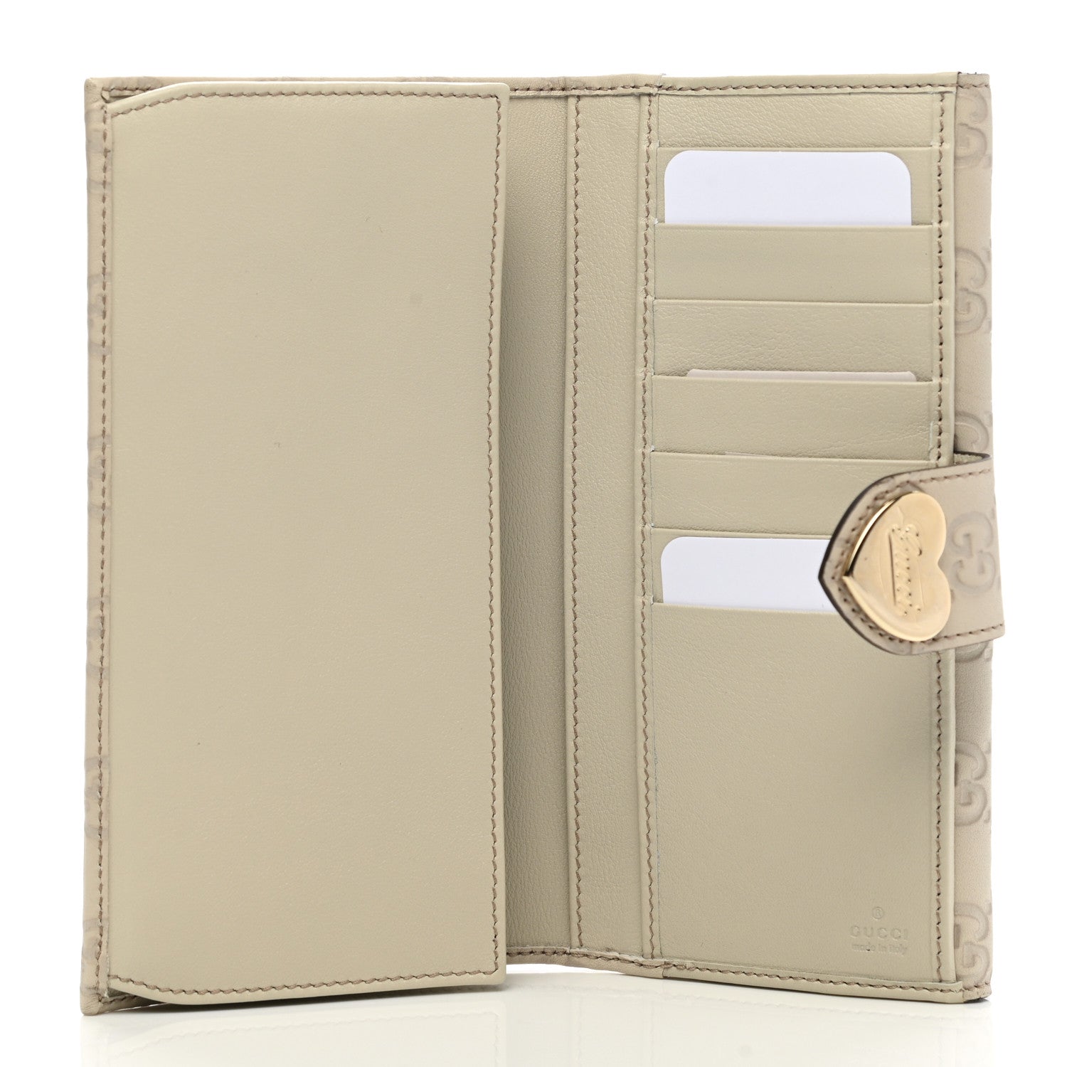 Gucci Guccissima Heart Continental Wallet Off White 5 of 10