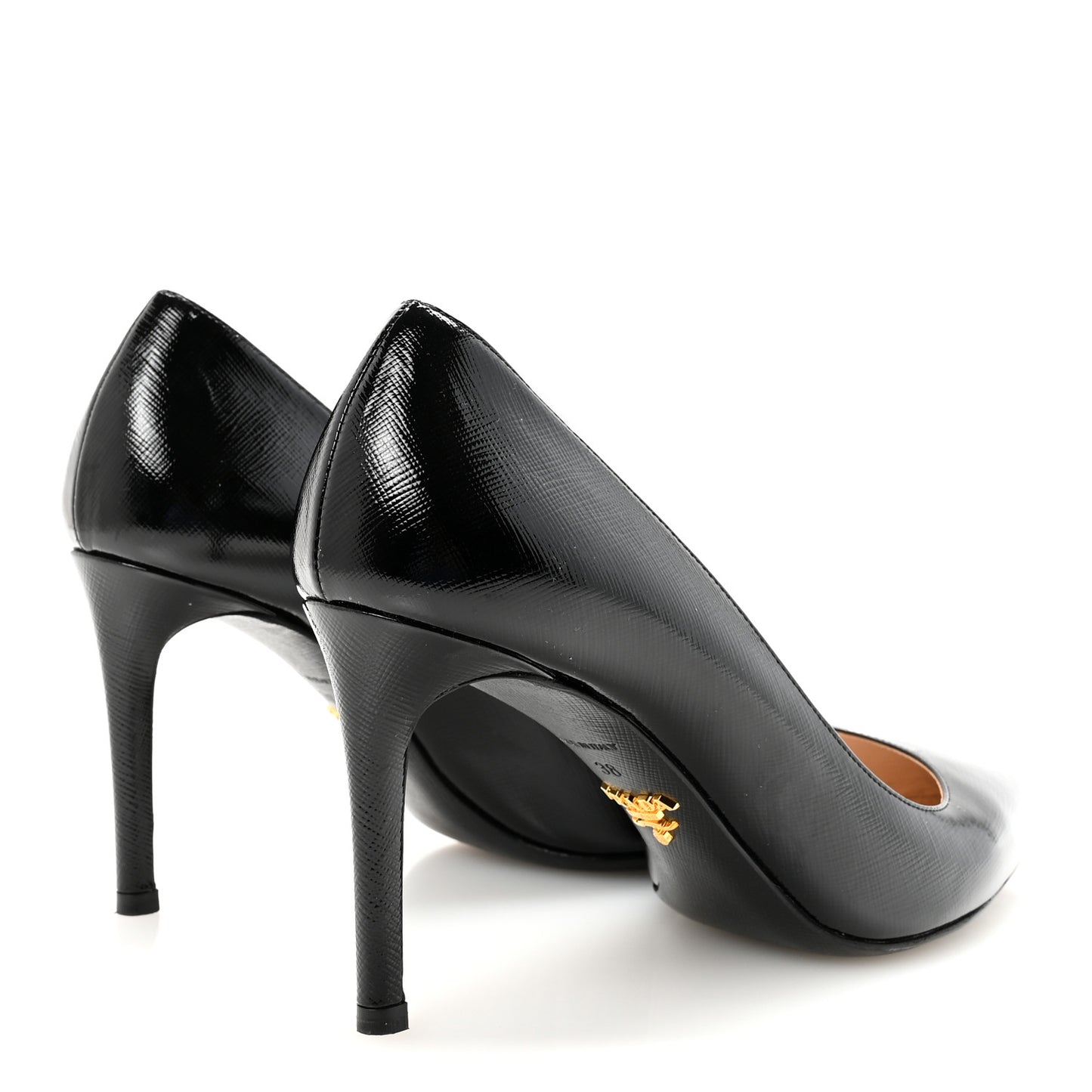 Saffiano Patent Pumps 38 Black