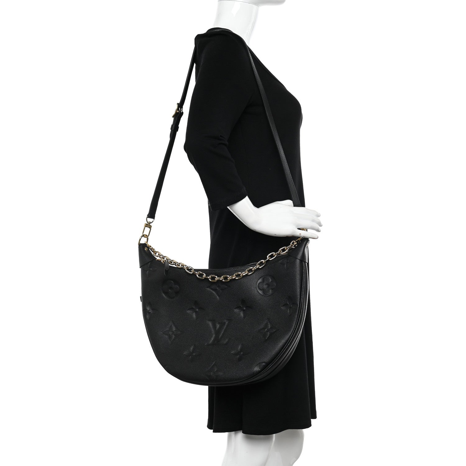 Louis Vuitton Empreinte Monogram Giant Loop Hobo Black 2 of 11