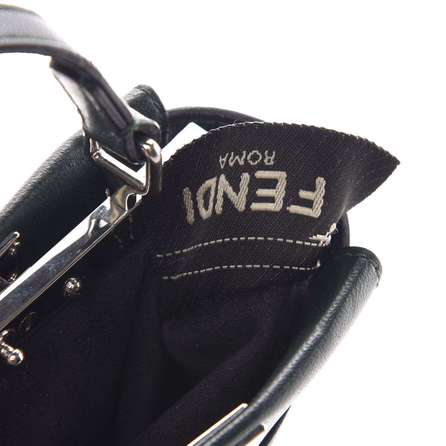 Shiny Nappa Micro Peekaboo Iconic Satchel Verde Prato