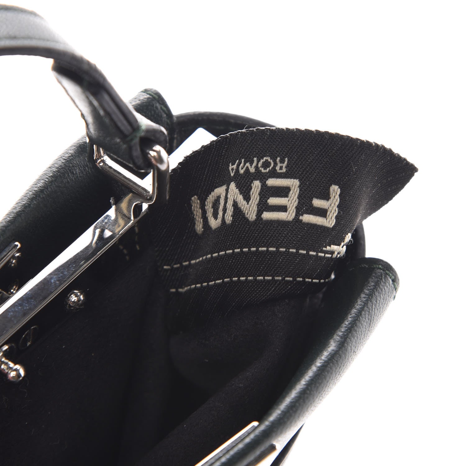 Fendi Shiny Nappa Micro Peekaboo Iconic Satchel Verde Prato 7 of 8
