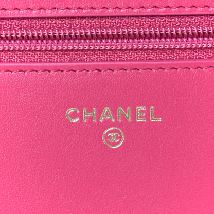 Chanel Tweed Calfskin Signe Wallet On Chain WOC Black Pink 6 of 14