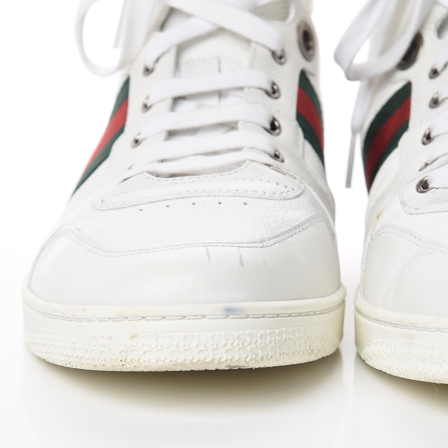 Gucci Calfskin Web Mens Coda High Top Sneakers 9 White 11 of 14