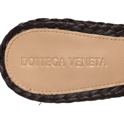 Bottega Veneta Raffia Twisted Intrecciato Stretch Mule Sandals 38 Bitter Chocolate 6 of 9