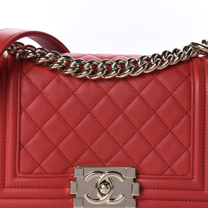 Chanel Lambskin Quilted Small Boy Flap Red 10 of 13