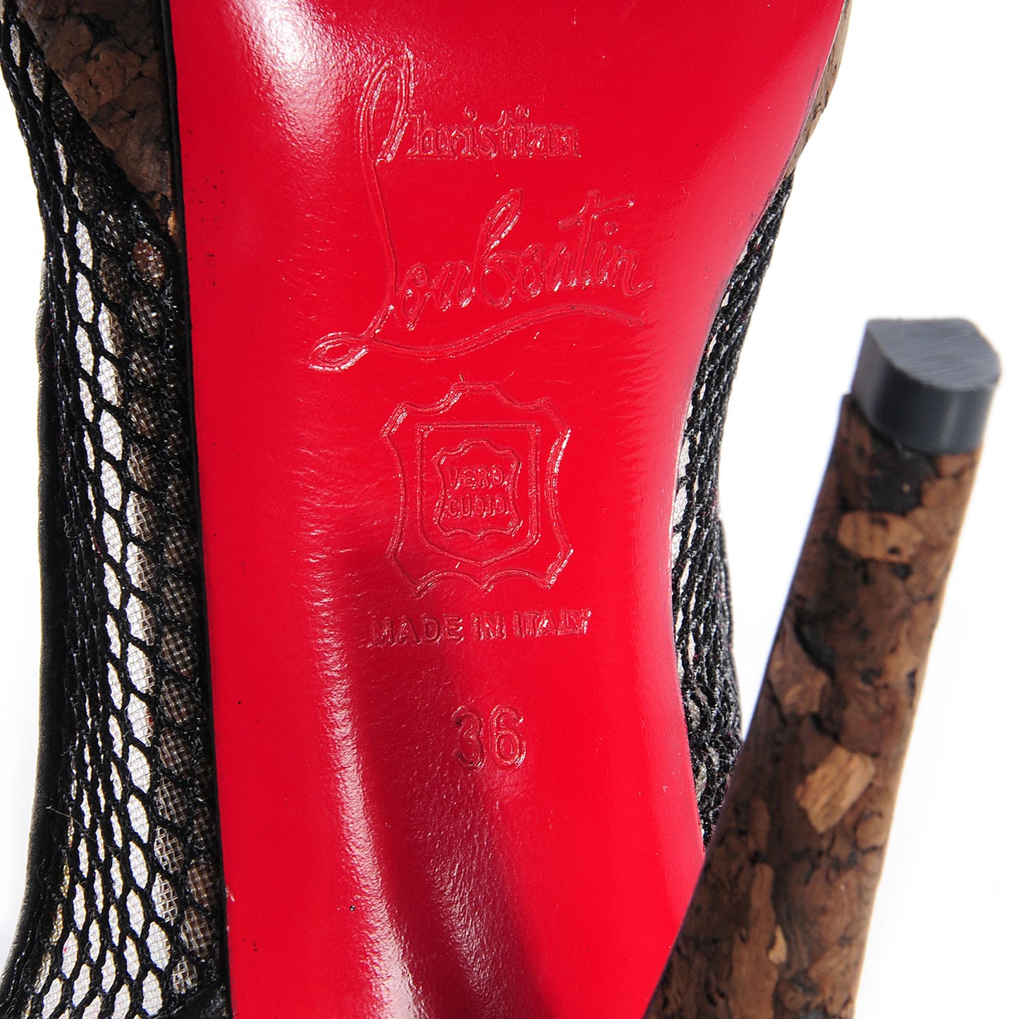 Cork Fishnet Madamoiselle Marchand 120 Pumps 36 Black