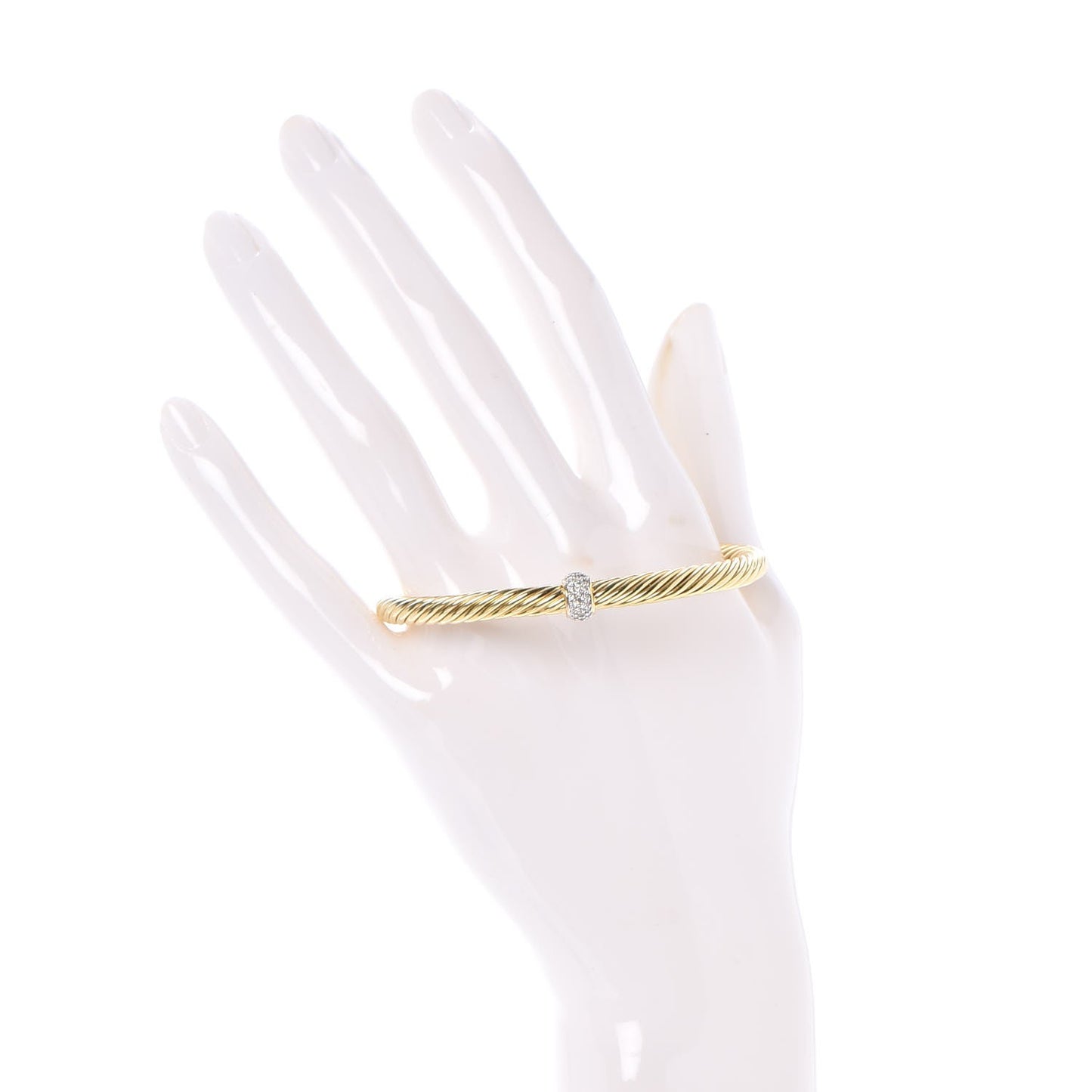 18K Yellow Gold Diamond 5mm Cable Classics Bracelet