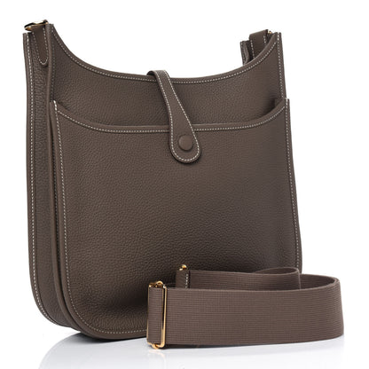 Hermes Taurillon Clemence Evelyne III PM Etoupe 2 of 4