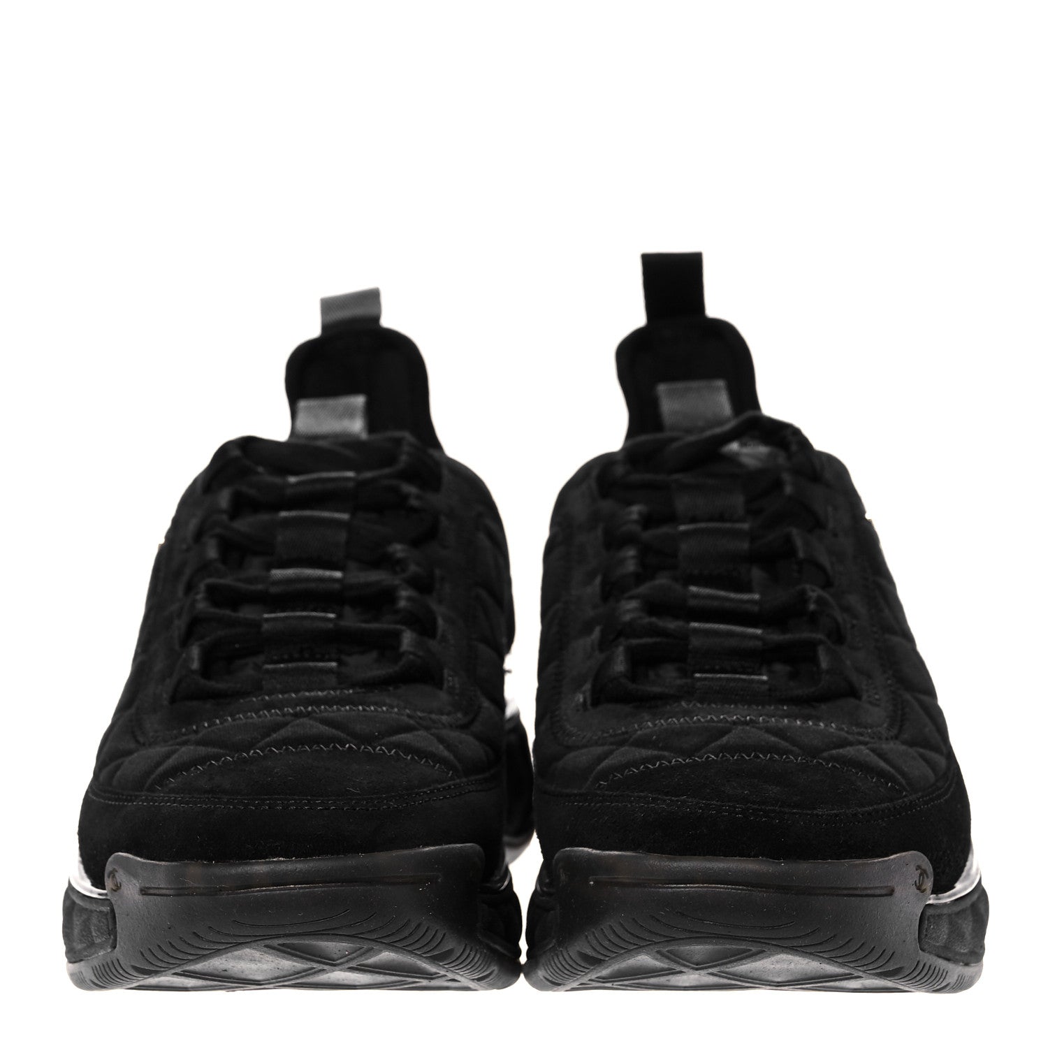 Chanel Suede Calfskin Mixed Fibers CC Sneakers 38 Black 2 of 8