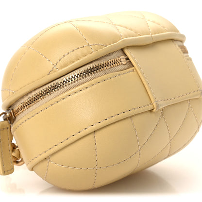 Chanel Lambskin Quilted CC Bubble Vanity Case With Chain Light Yellow 9 of 11