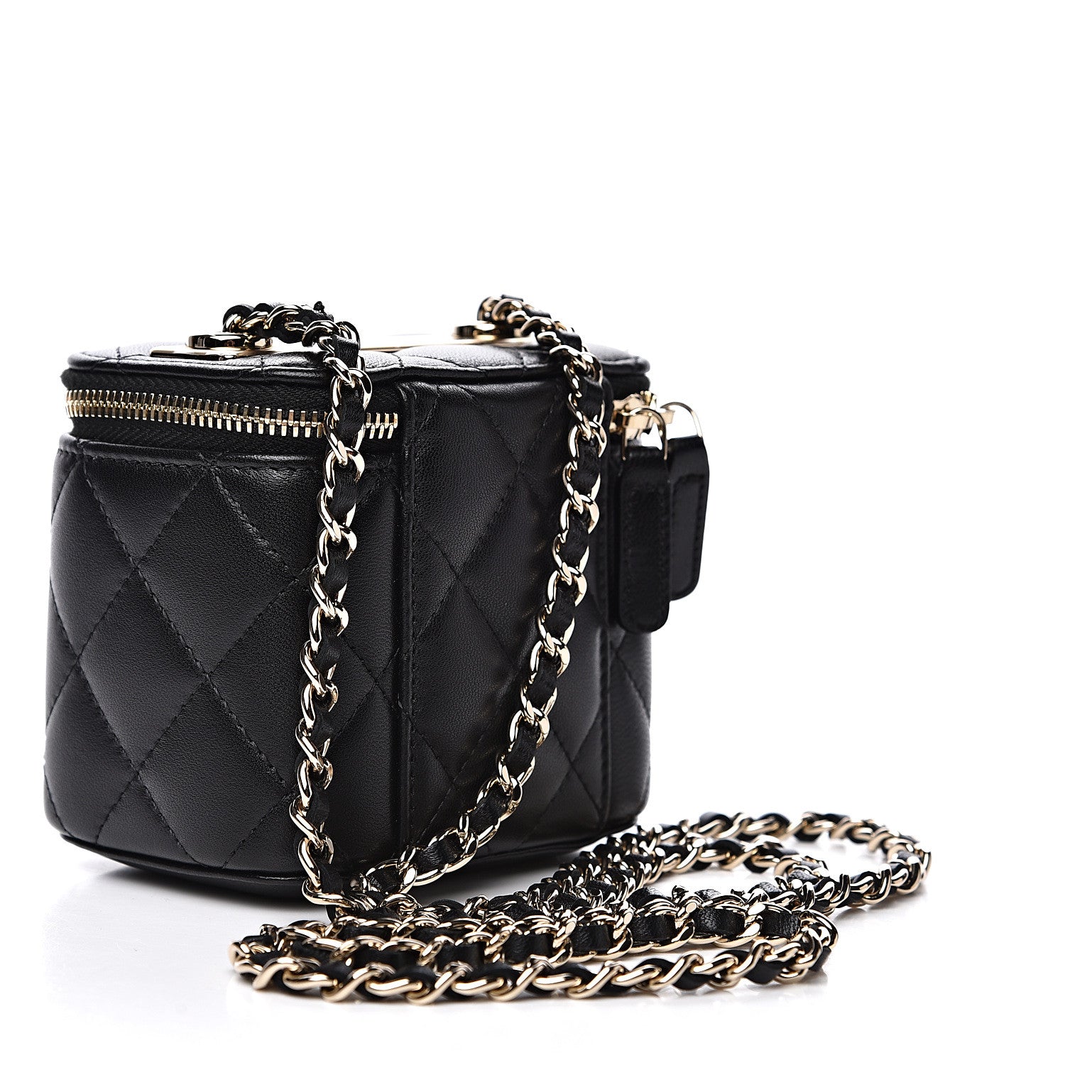 Chanel Lambskin Quilted Trendy Mini Vanity Case With Chain Black 2 of 11