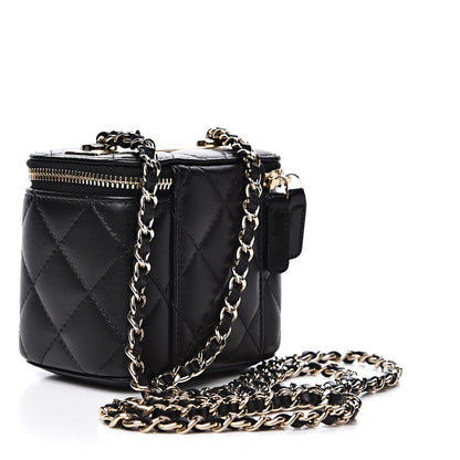 Chanel Lambskin Quilted Trendy Mini Vanity Case With Chain Black 2 of 11