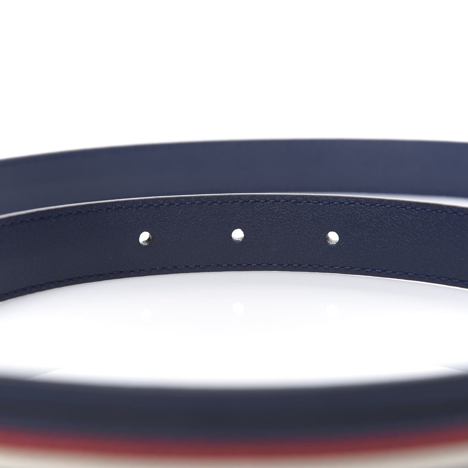 Gucci Calfskin Sylvie Stripe Torchon Double G 20mm Belt 90 36 Maritime Hibiscus Red Mystic White 5 of 5