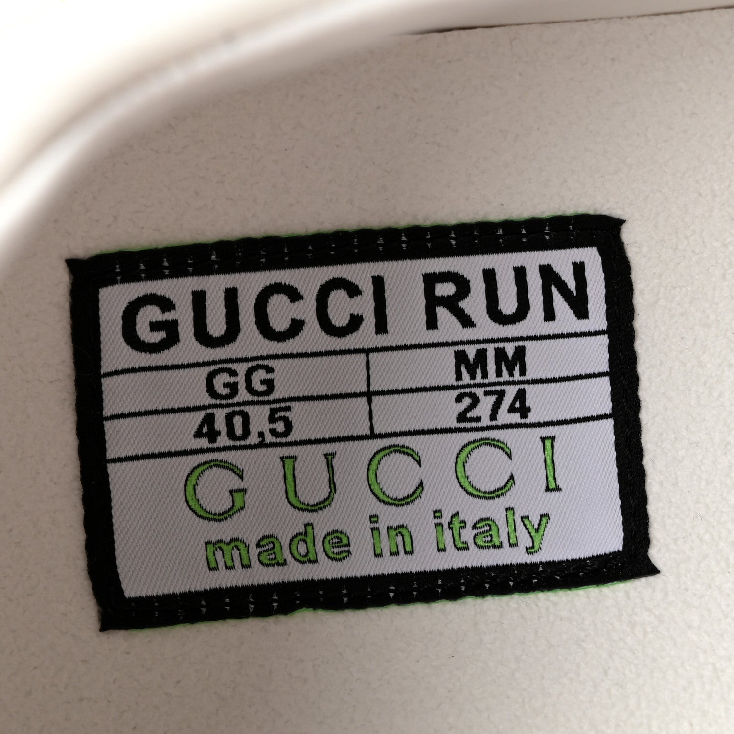 Gucci Ultralight Plutone Calfskin Womens Gucci Run Sneakers 40.5 Great White 8 of 10