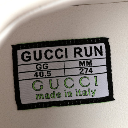 Gucci Ultralight Plutone Calfskin Womens Gucci Run Sneakers 40.5 Great White 8 of 10