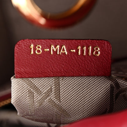Christian Dior Lambskin Cannage Mini Lady Dior Burgundy 7 of 14
