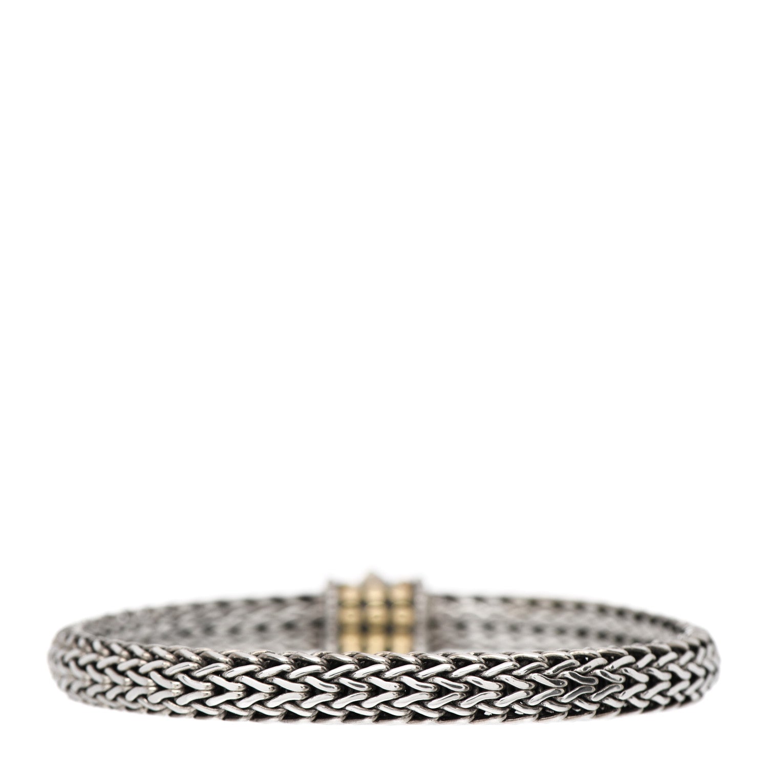John Hardy Sterling Silver 18K Yellow Gold 6.5mm Classic Chain Dot Bracelet 2 of 3