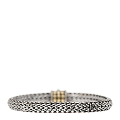 John Hardy Sterling Silver 18K Yellow Gold 6.5mm Classic Chain Dot Bracelet 2 of 3