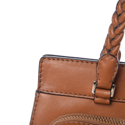 Valentino Garavani Vitello Lace Demetra Satchel Cognac 17 of 18