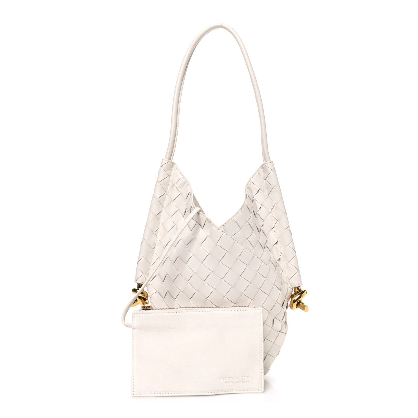 Nappa Intrecciato Small Solstice Hobo White