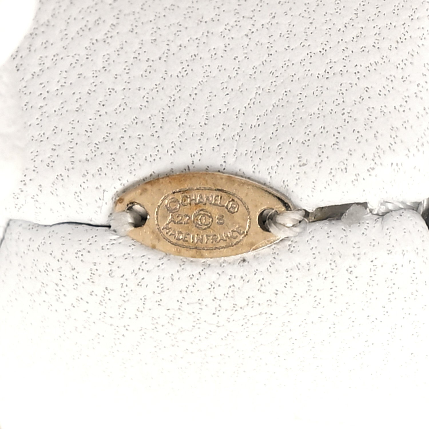 Chanel Lambskin Chain CC Hair Bow Tie White Gold 4 of 4