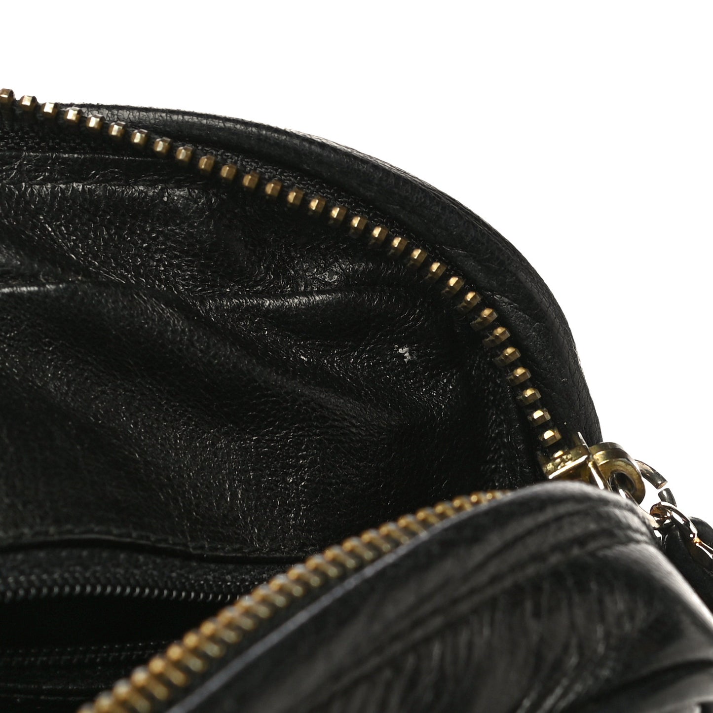 Lambskin Quilted CC Tassel Camera Case Black