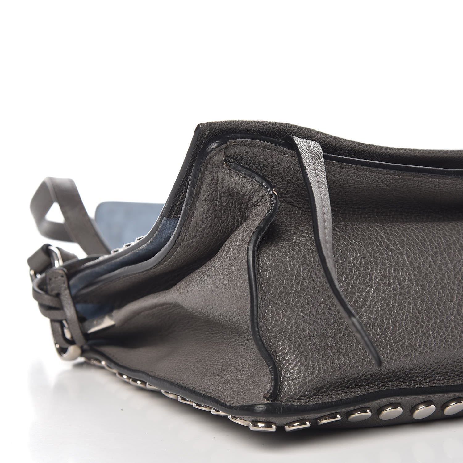 Prada Glace Calf Studded Etiquette Flap Marmo Astrale 9 of 10