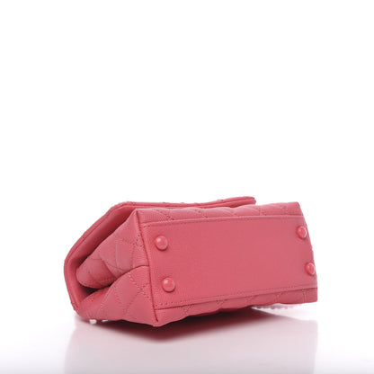 Chanel Caviar Quilted Incognito Extra Mini Coco Handle Flap Pink 4 of 9
