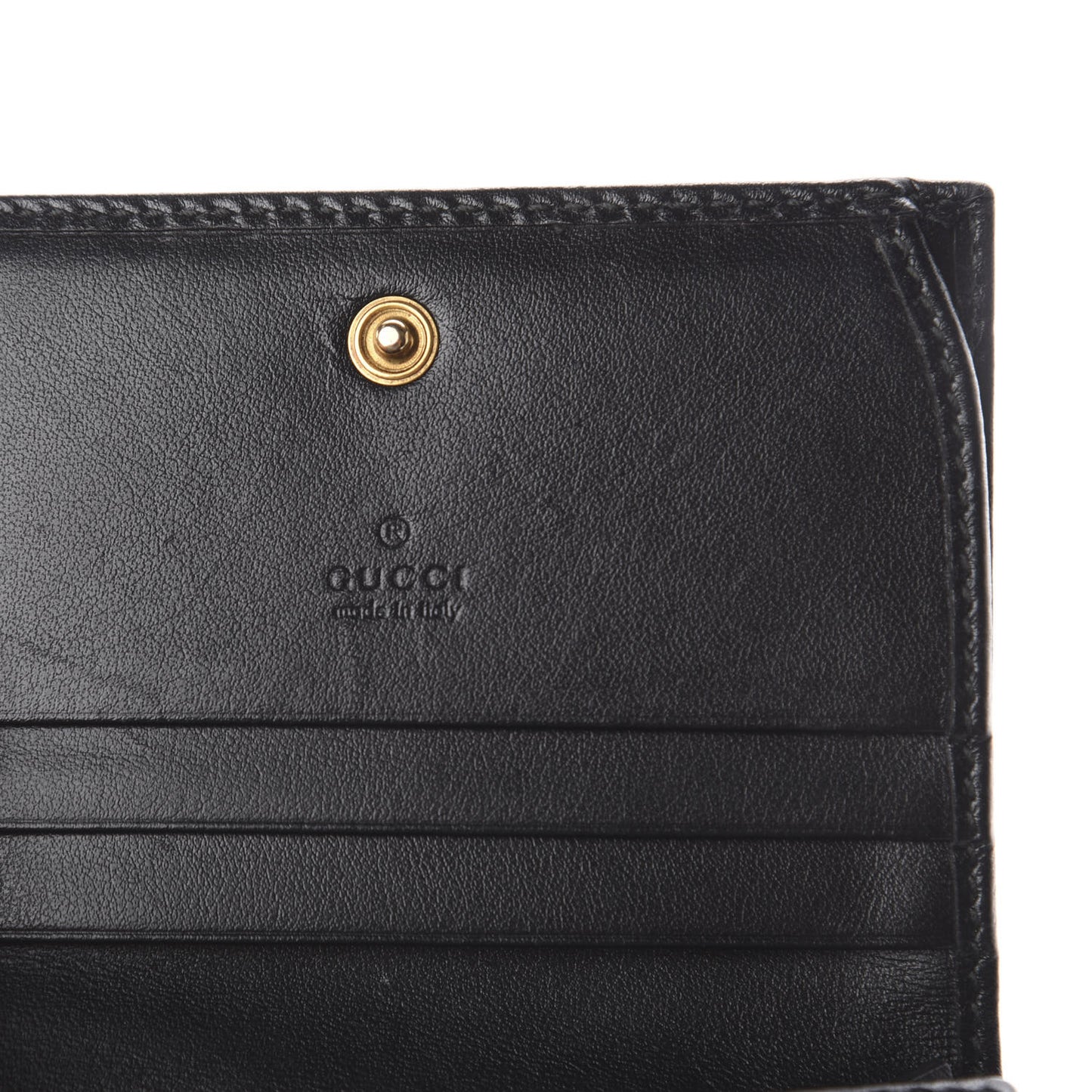 Calfskin Matelasse GG Marmont Card Case Wallet Black