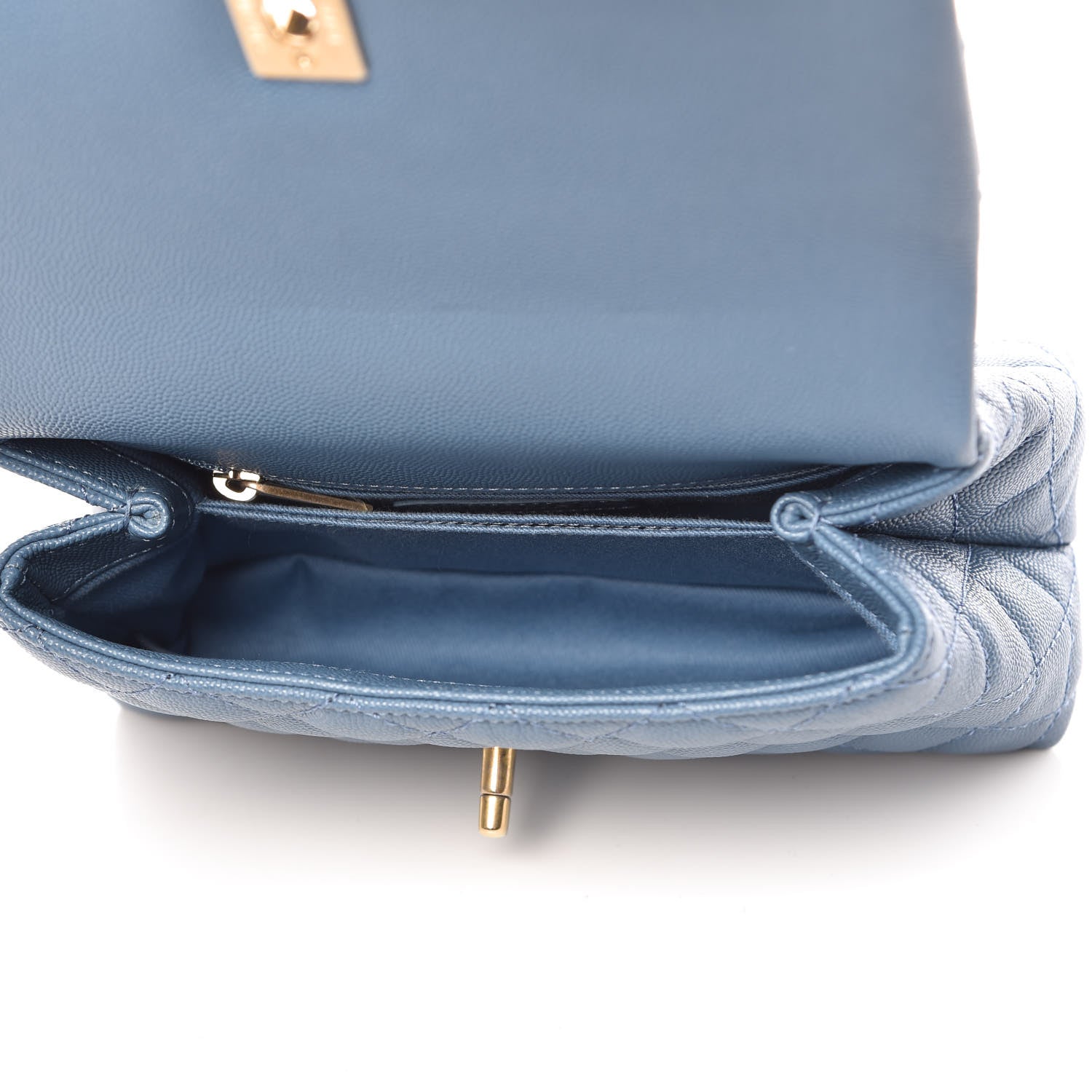 Chanel Caviar Quilted Mini Coco Handle Flap Blue 5 of 10