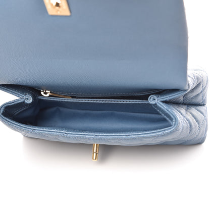 Chanel Caviar Quilted Mini Coco Handle Flap Blue 5 of 10