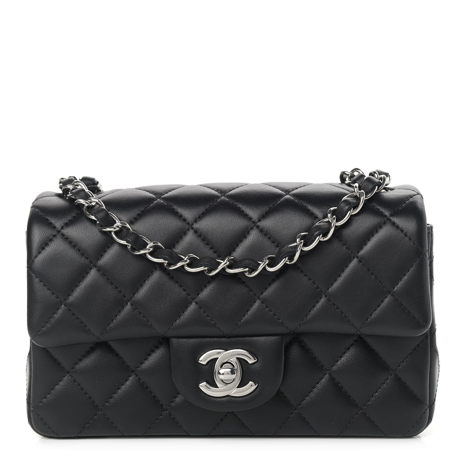 Chanel Lambskin Quilted Mini Rectangular Flap Black 1 of 13