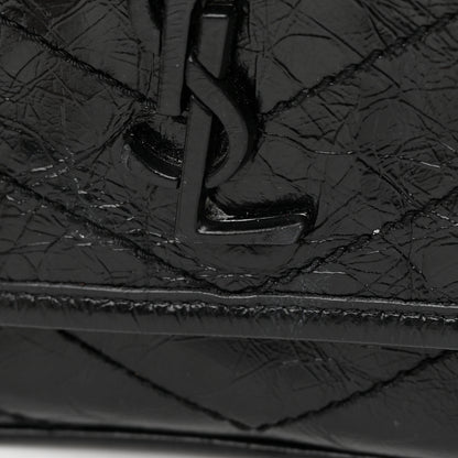 Saint Laurent Crinkled Calfskin Matelasse Monogram Baby Niki Chain Satchel Black 16 of 18
