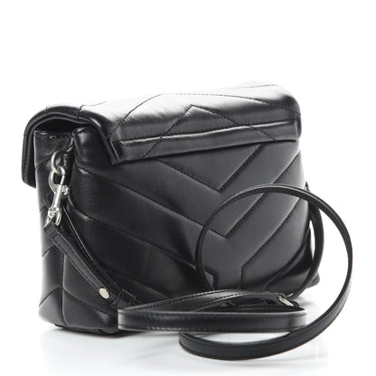 Saint Laurent Calfskin Y Quilted Monogram Toy Loulou Crossbody Bag Black 3 of 14