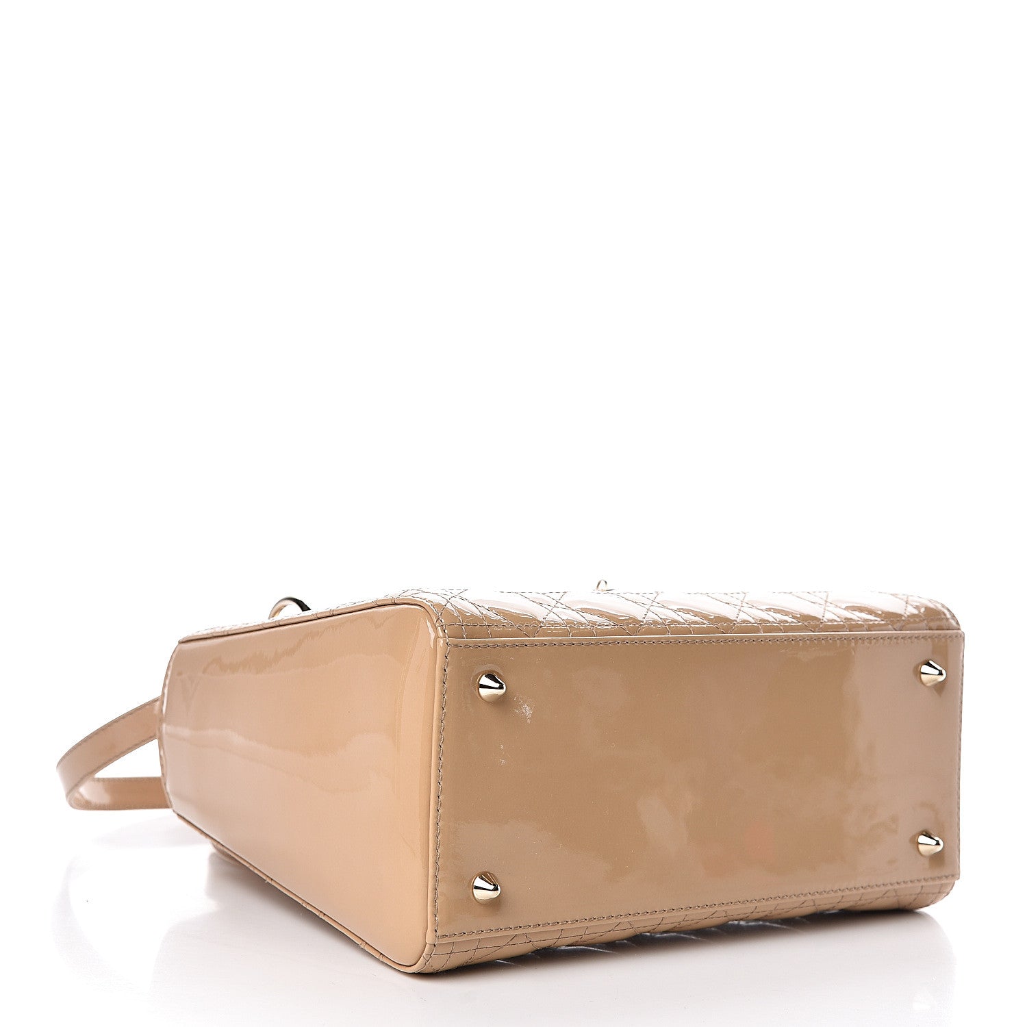 Christian Dior Patent Cannage Medium Lady Dior Beige 4 of 11