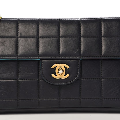 Chanel Lambskin Quilted East West Chocolate Bar Flap Navy 19 of 19