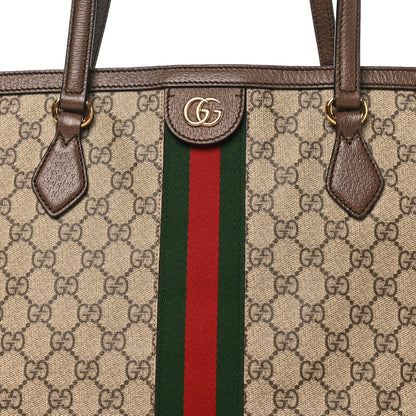 Gucci GG Supreme Monogram Medium Ophidia Shopping Tote Brown 7 of 9