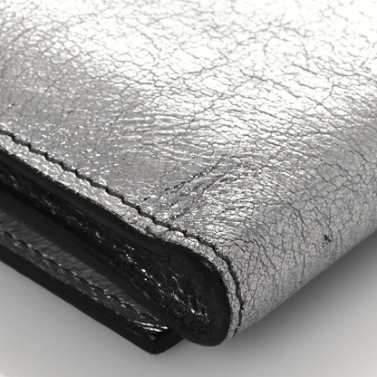 Saint Laurent Metallic Crinkled Calfskin Belle de Jour Chain Clutch Silver 12 of 14