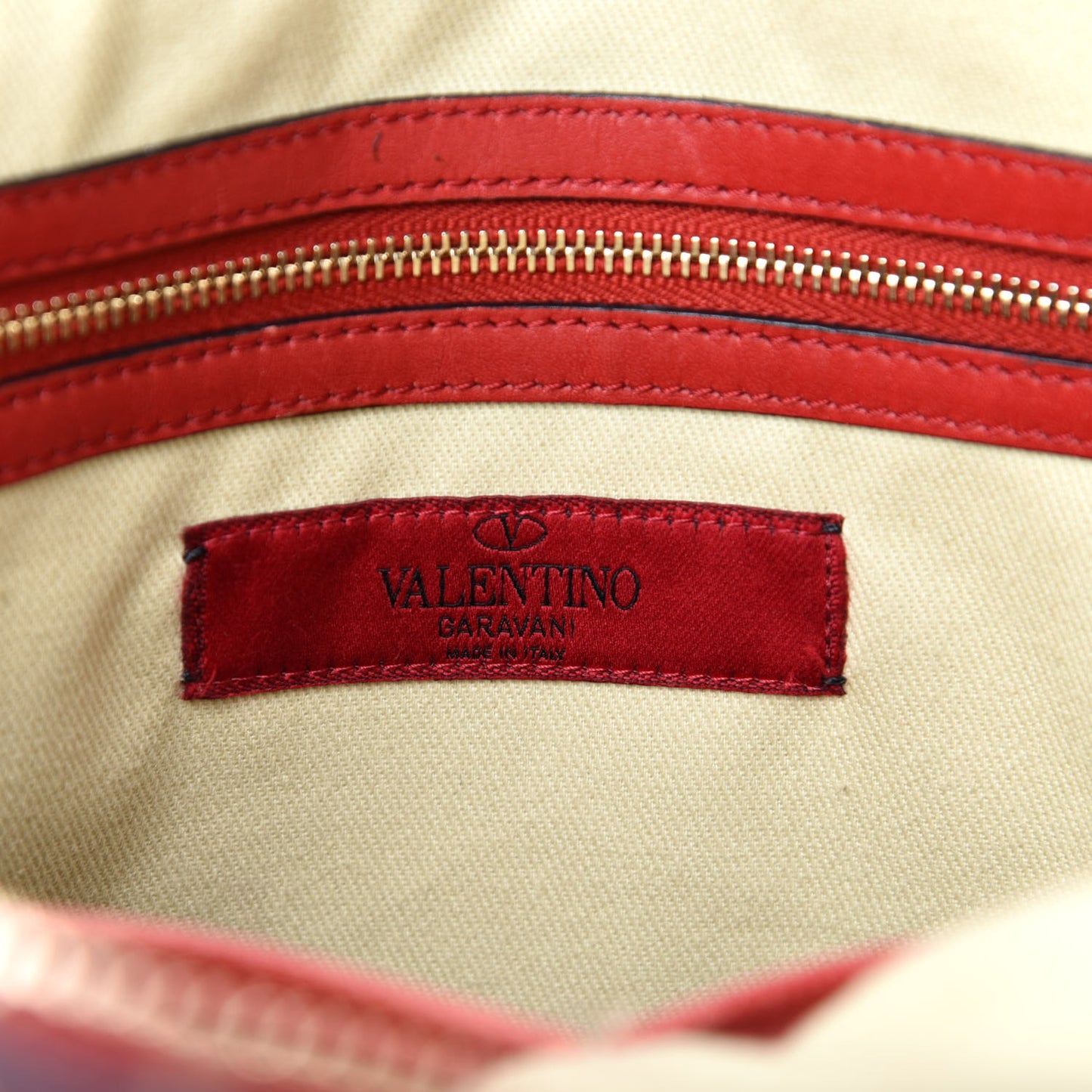 Vitello Rockstud Dome Shopper Rosso Valentino